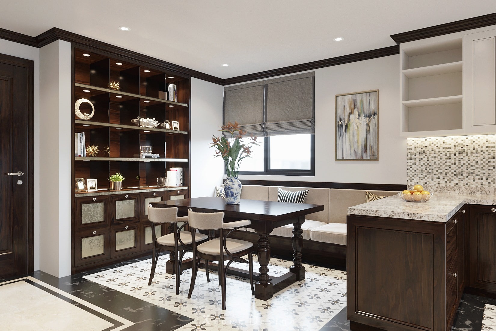 Thi công nội thất gỗ óc chó 2025: Báo Giá & 20+ Mẫu nội thất gỗ óc chó đẹp 18 Dự án Căn hộ Golden Land - Phong cách Indochine