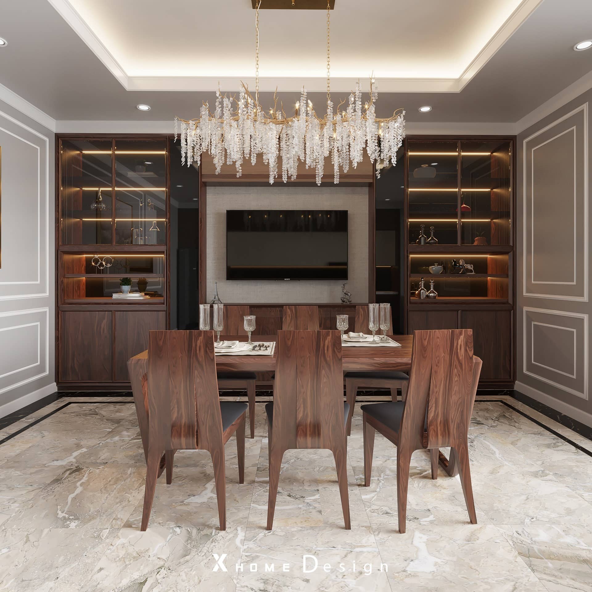 Thi công nội thất gỗ óc chó 2025: Báo Giá & 20+ Mẫu nội thất gỗ óc chó đẹp 21 Phòng bếp gỗ óc chó – Tinh tế & tiện nghi