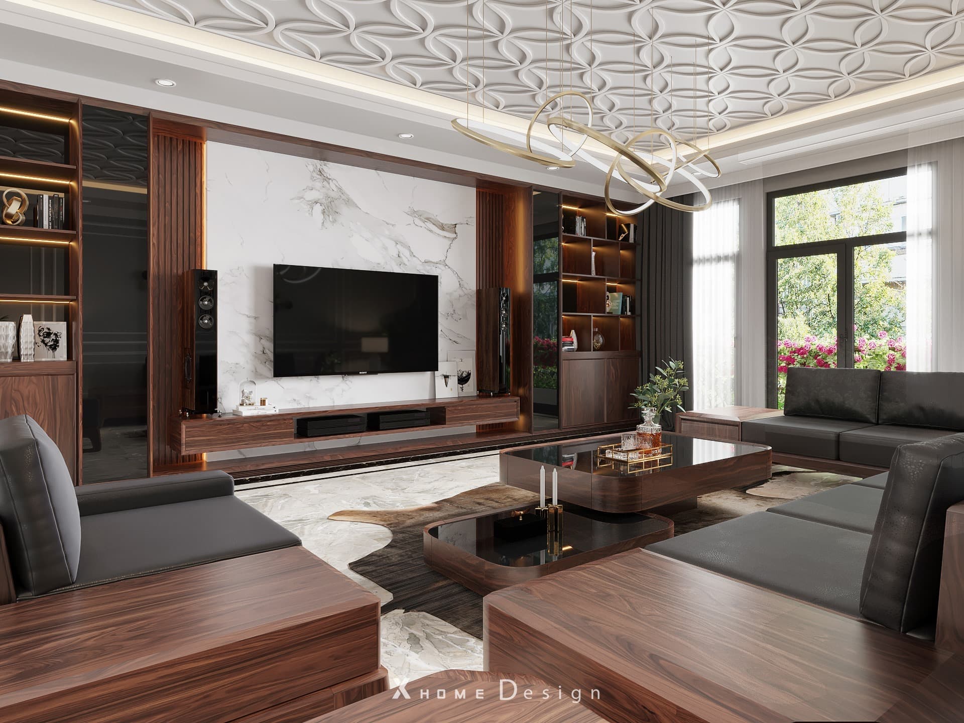 Thi công nội thất gỗ óc chó 2025: Báo Giá & 20+ Mẫu nội thất gỗ óc chó đẹp 20 Phòng khách gỗ óc chó – Sang trọng & đẳng cấp