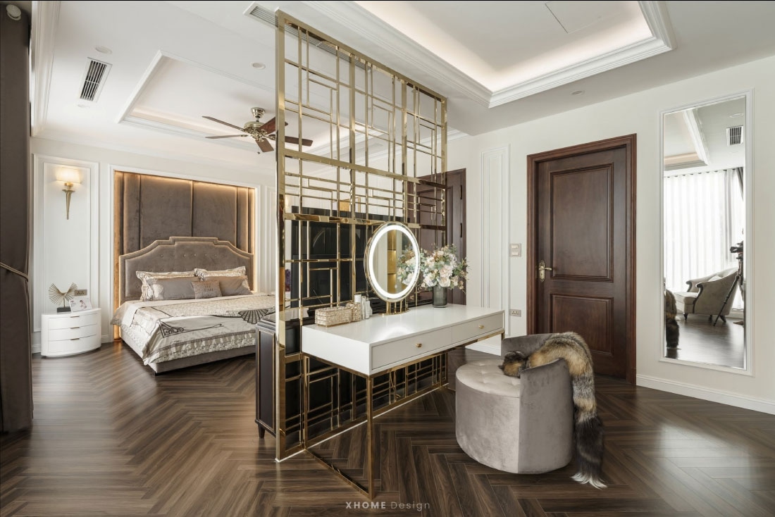 Thi công nội thất tân cổ điển: Báo giá & công trình thực tế 3 Phối hợp phức tạp giữa nhiều vật liệu cao cấp