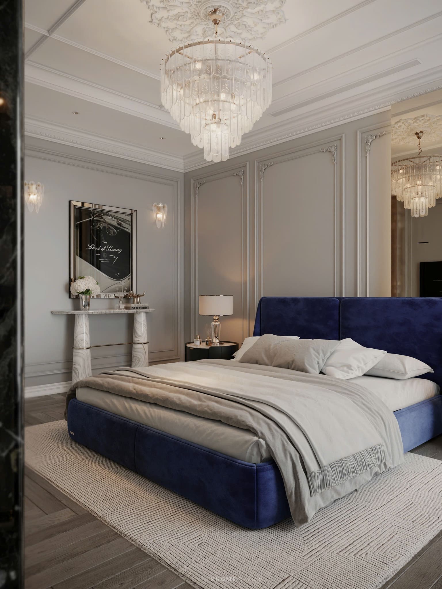 Thi công nội thất tân cổ điển: Báo giá & công trình thực tế 5 Thi công trang trí và ánh sáng nâng tầm cảm xúc