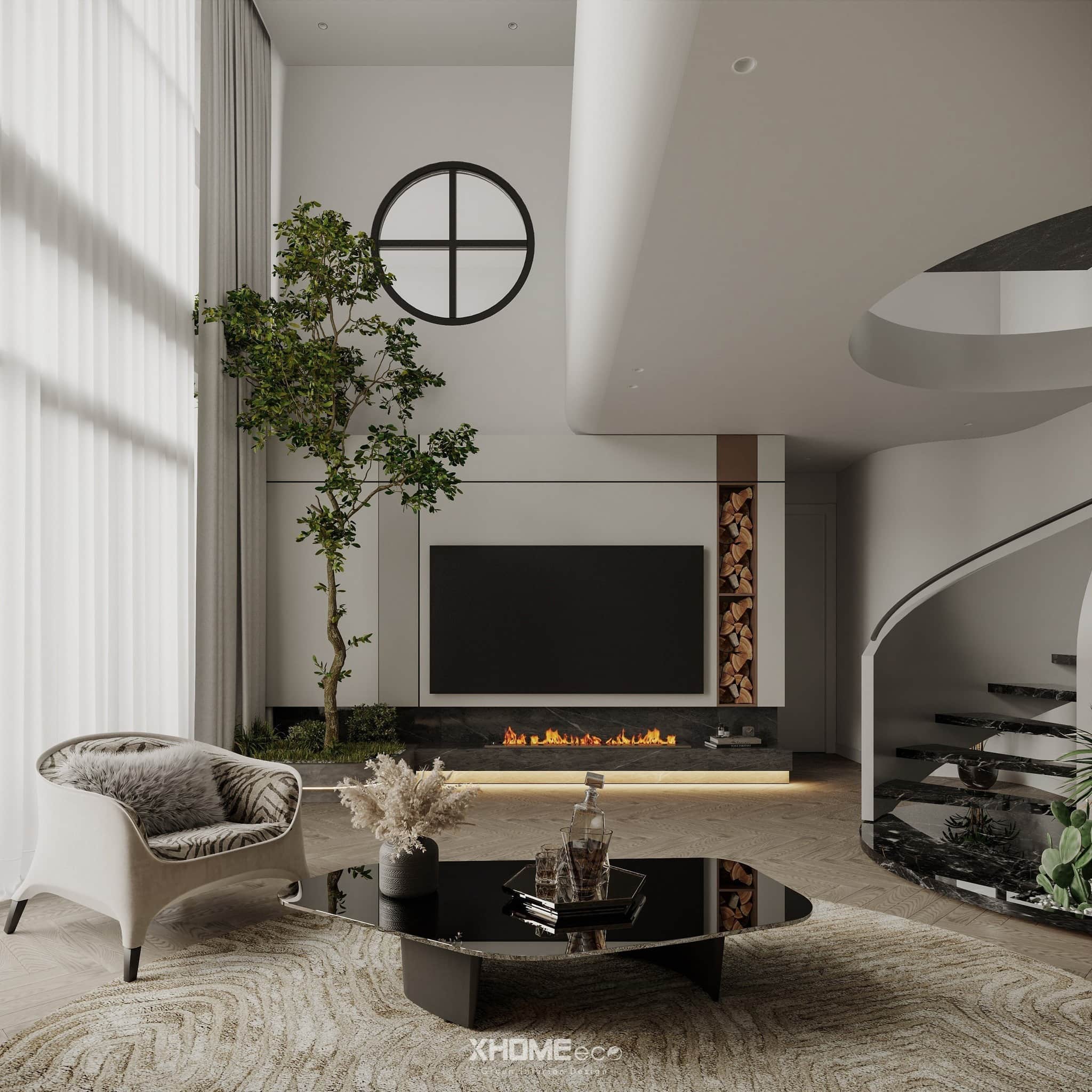 Thiết kế nội thất căn hộ Duplex phong cách Wabi Sabi