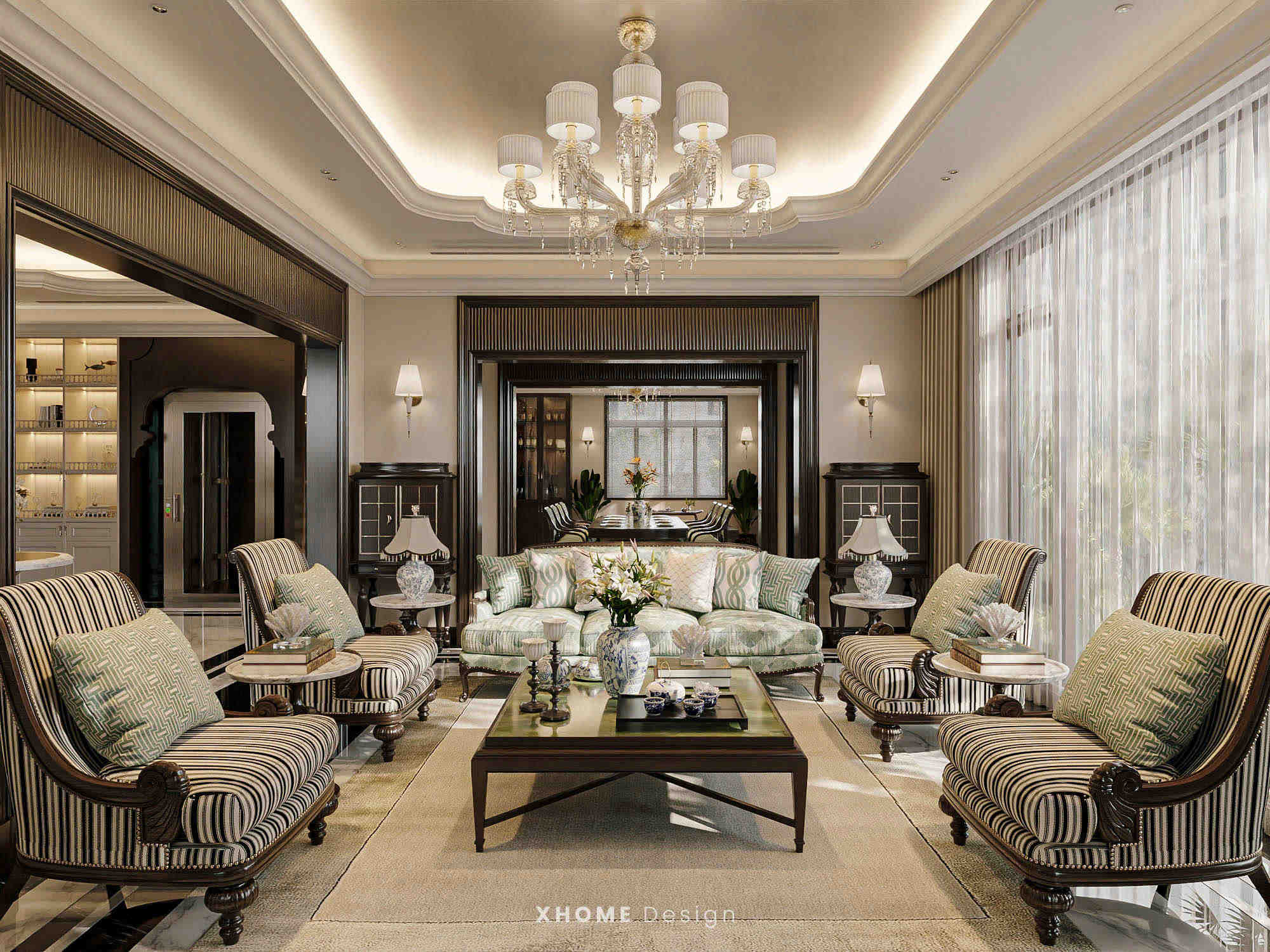 Thiết kế nội thất biệt thự indochine Thanh Hoa Villa