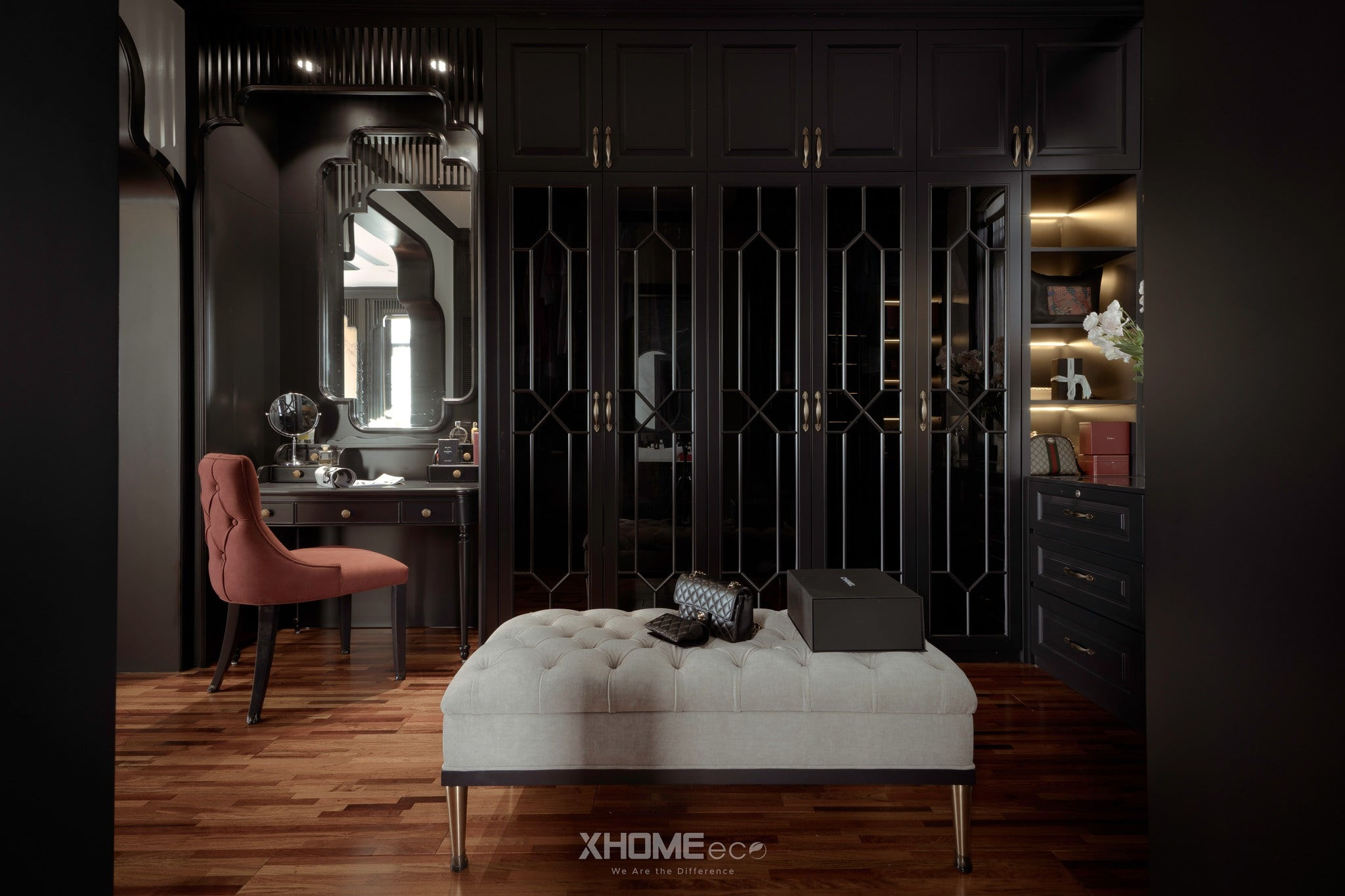 Thi Công Nội Thất Biệt Thự Indochine: Nét Đẹp Hoài Cổ Giao Thoa Hiện Đại 15 Thi công nội thất biết thự Indochine - Phòng ngủ master đậm chất thơ 5