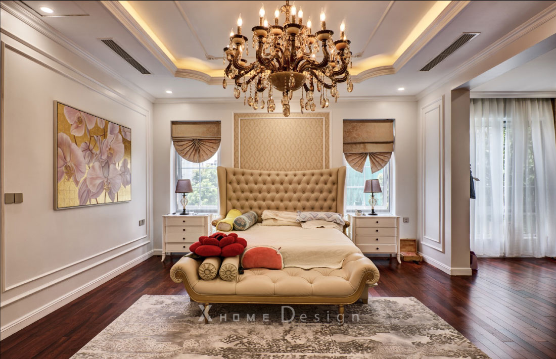 Thi Công Nội Thất Biệt Thự Tân Cổ Điển: Bảng Giá & Mẫu Đẹp Nhất 20 Thi công nội thất biệt thự tân cổ điển - Phòng ngủ Master 1