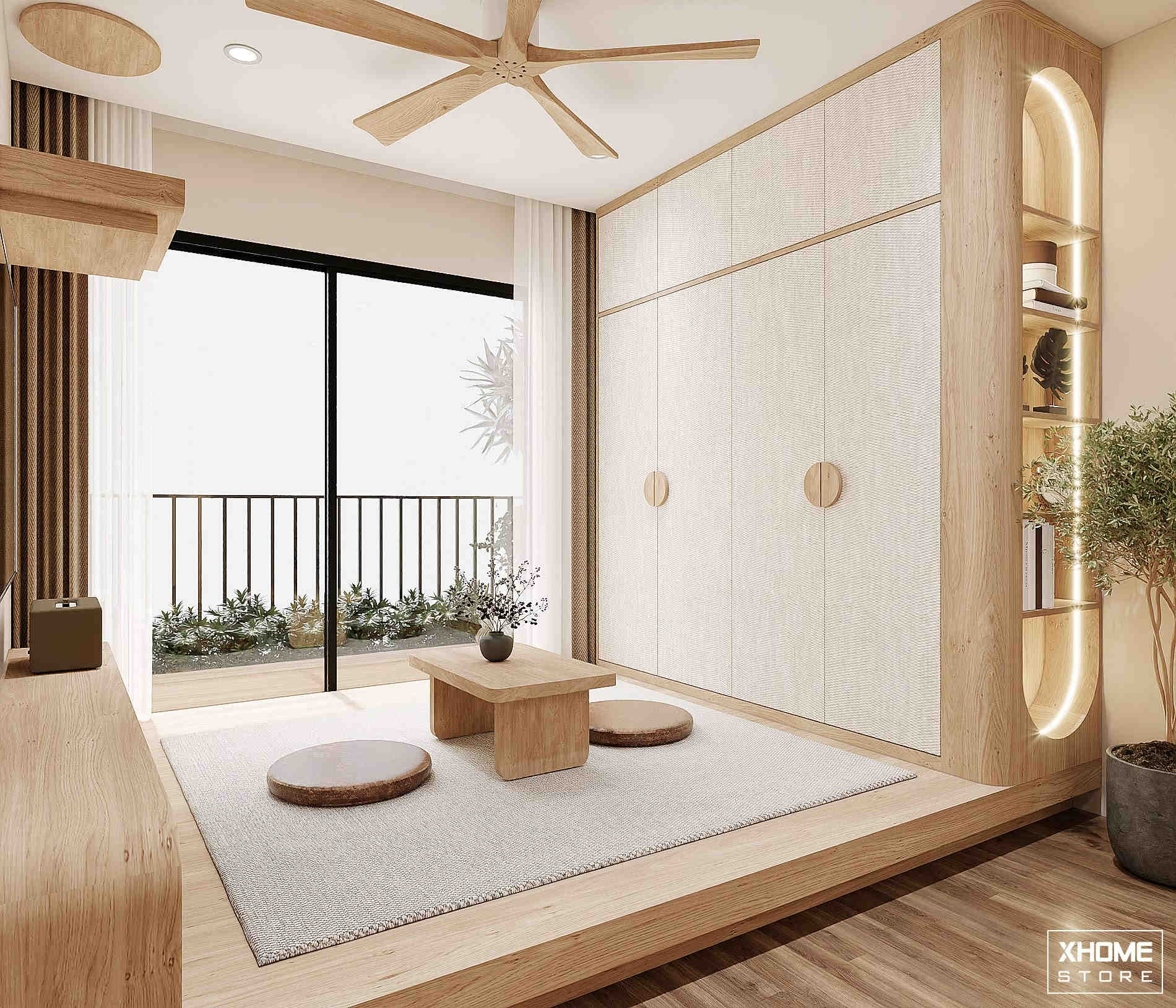 Thi Công Nội Thất Biệt Thự Wabi Sabi: Đánh Thức Vẻ Đẹp Nguyên Bản 11 Thi công nội thất biệt thự Wabi Sabi - Phòng trà & thiền 2