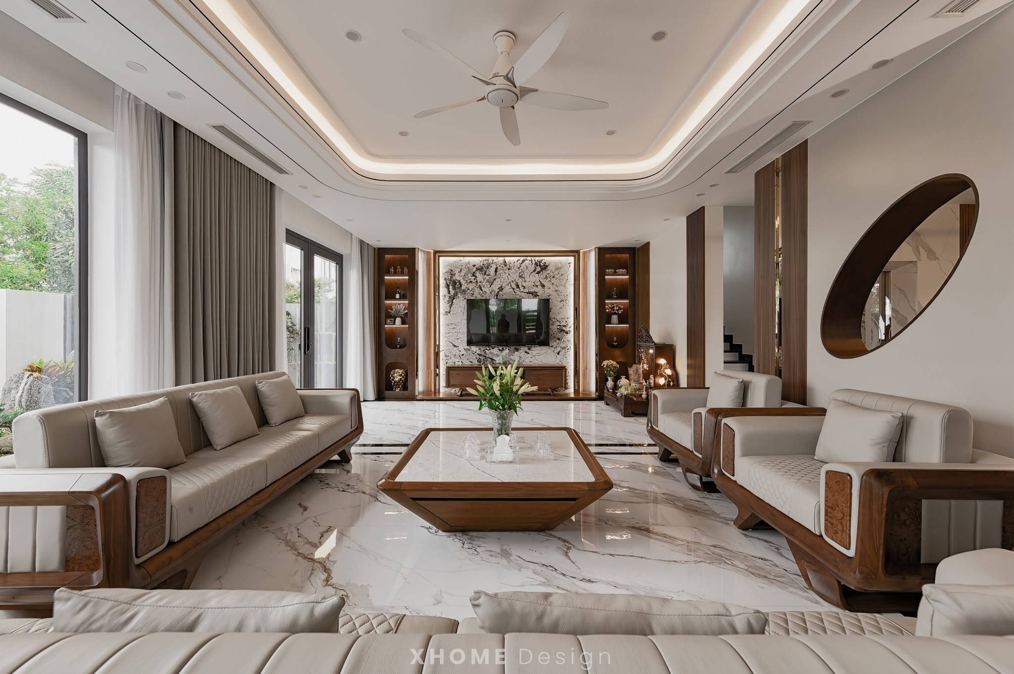 Thi Công Nội Thất Phòng Khách Biệt Thự: Tuyệt Tác Không Gian Sống Đẳng Cấp 2 Thi công nội thất phòng khách biệt thự đơn lập