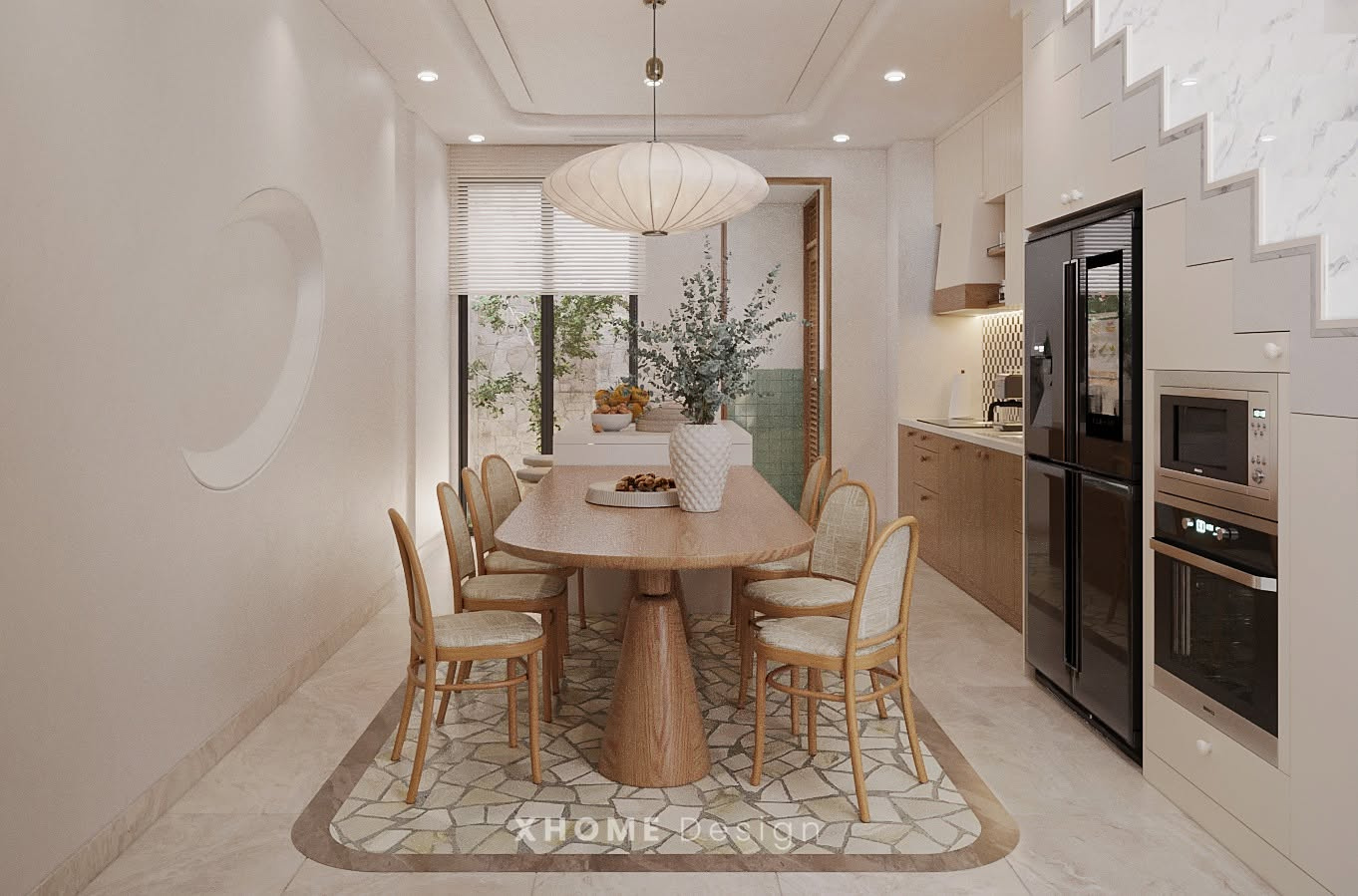 Tổng hợp mẫu thiết kế nội thất nhà phố hiện đại đẹp, dẫn đầu xu hướng 2026 5 Không gian phòng bếp và nhà ăn tiện nghi