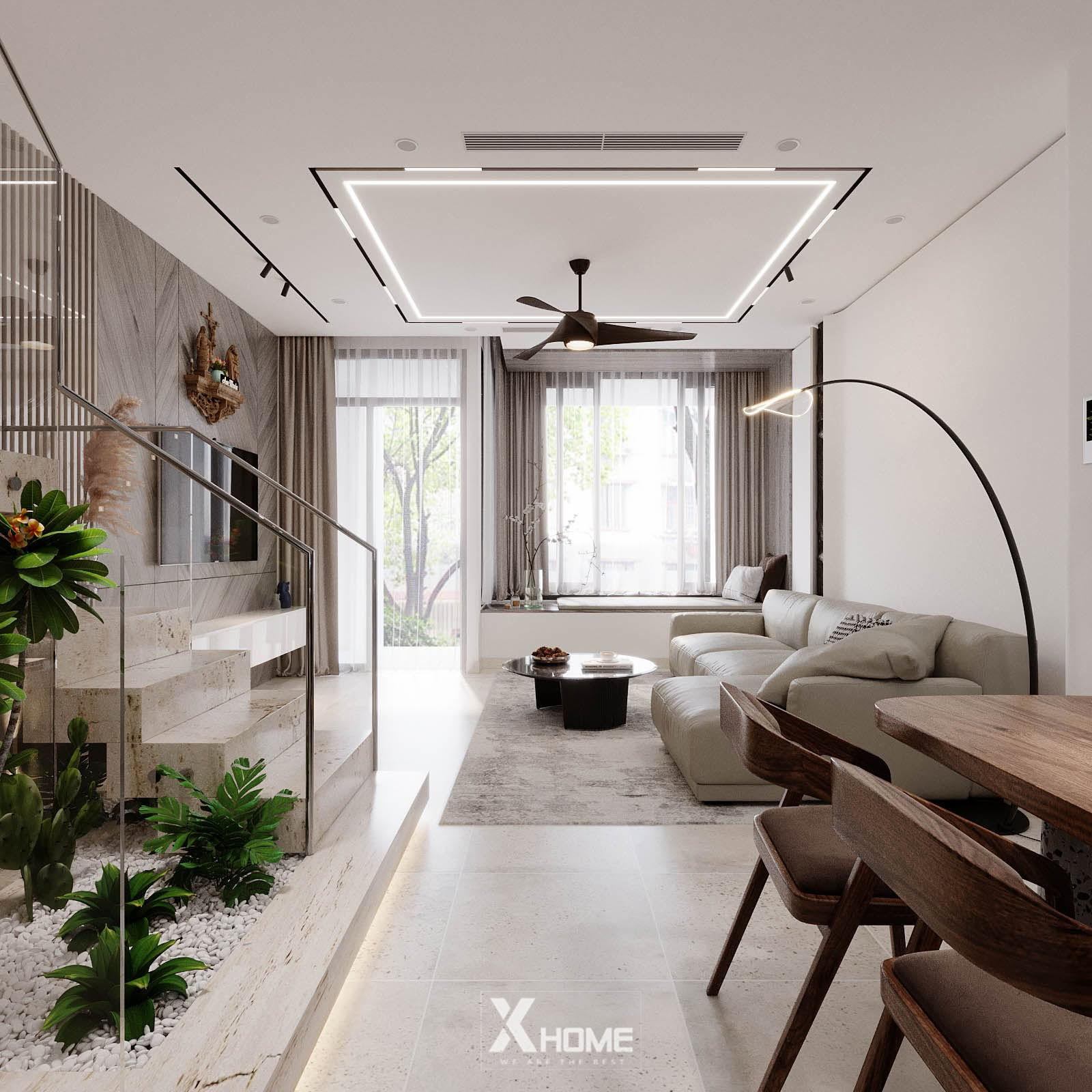 20+ Mẫu thiết kế nội thất nhà phố 4x14m đẹp, tối ưu không gian và chi phí 7 Không gian sống tối giản (Minimalism) tinh tế