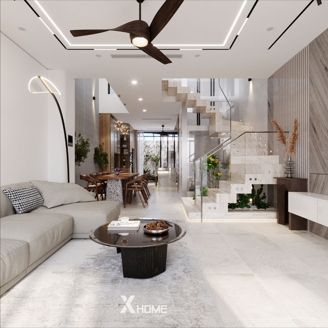 Tổng hợp mẫu thiết kế nội thất nhà phố hiện đại đẹp, dẫn đầu xu hướng 2026 8 Mẫu nội thất nhà phố hiện đại mặt tiền 5m
