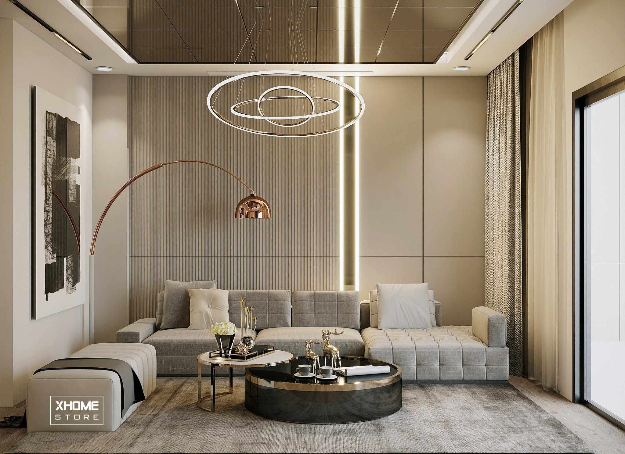 20+ Mẫu thiết kế nội thất nhà phố 4x14m đẹp, tối ưu không gian và chi phí 4 Thiết kế nội thất phòng khách 4m ngang sang trọng