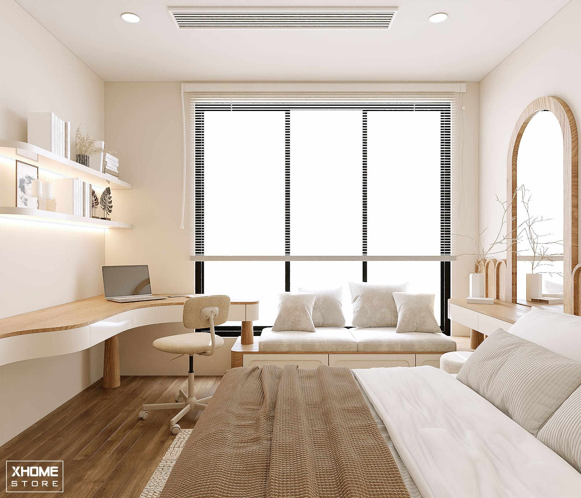 20+ Mẫu thiết kế nội thất nhà phố 4x14m đẹp, tối ưu không gian và chi phí 5 Thiết kế phòng ngủ master ấm cúng, thư giãn