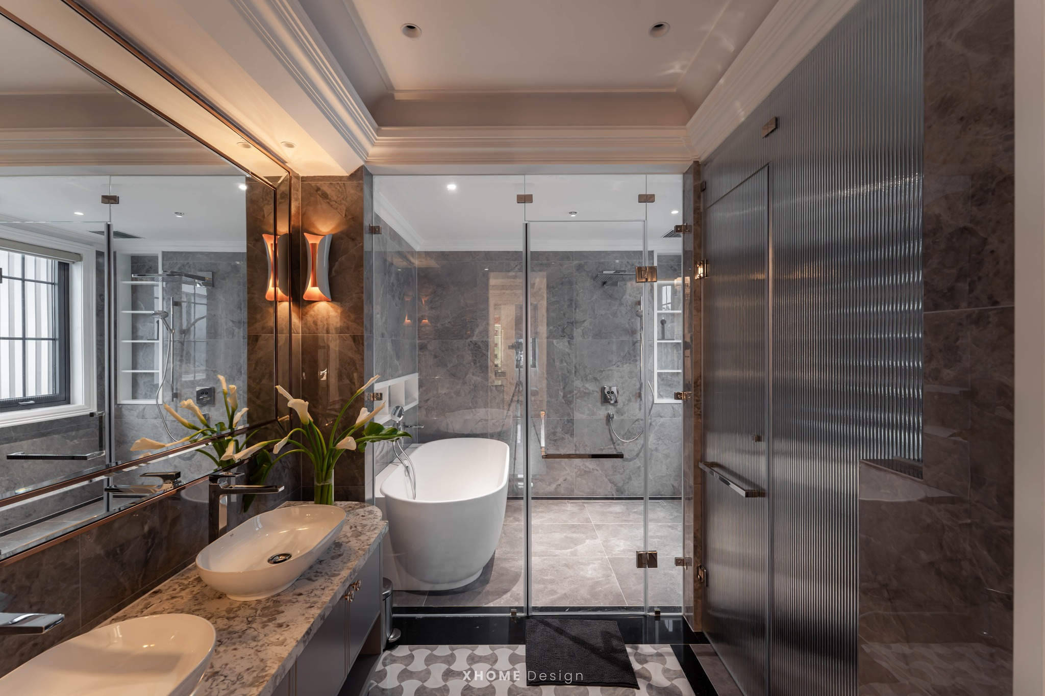 39+ mẫu thiết kế nội thất nhà phố tân cổ điển đẹp, sang trọng nhất 7 Thiết kế phòng tắm/WC phong cách tân cổ điển