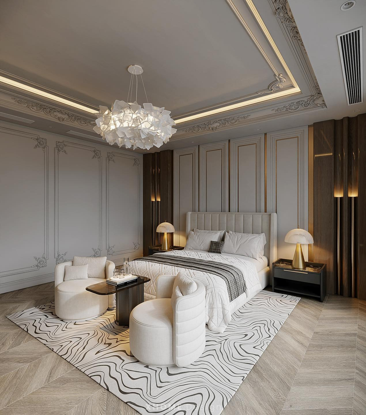 19+ mẫu thiết kế nội thất nhà phố 16x5m (5x16m) đẹp, tối ưu công năng 8 Vẻ đẹp sang trọng của phong cách Tân cổ điển