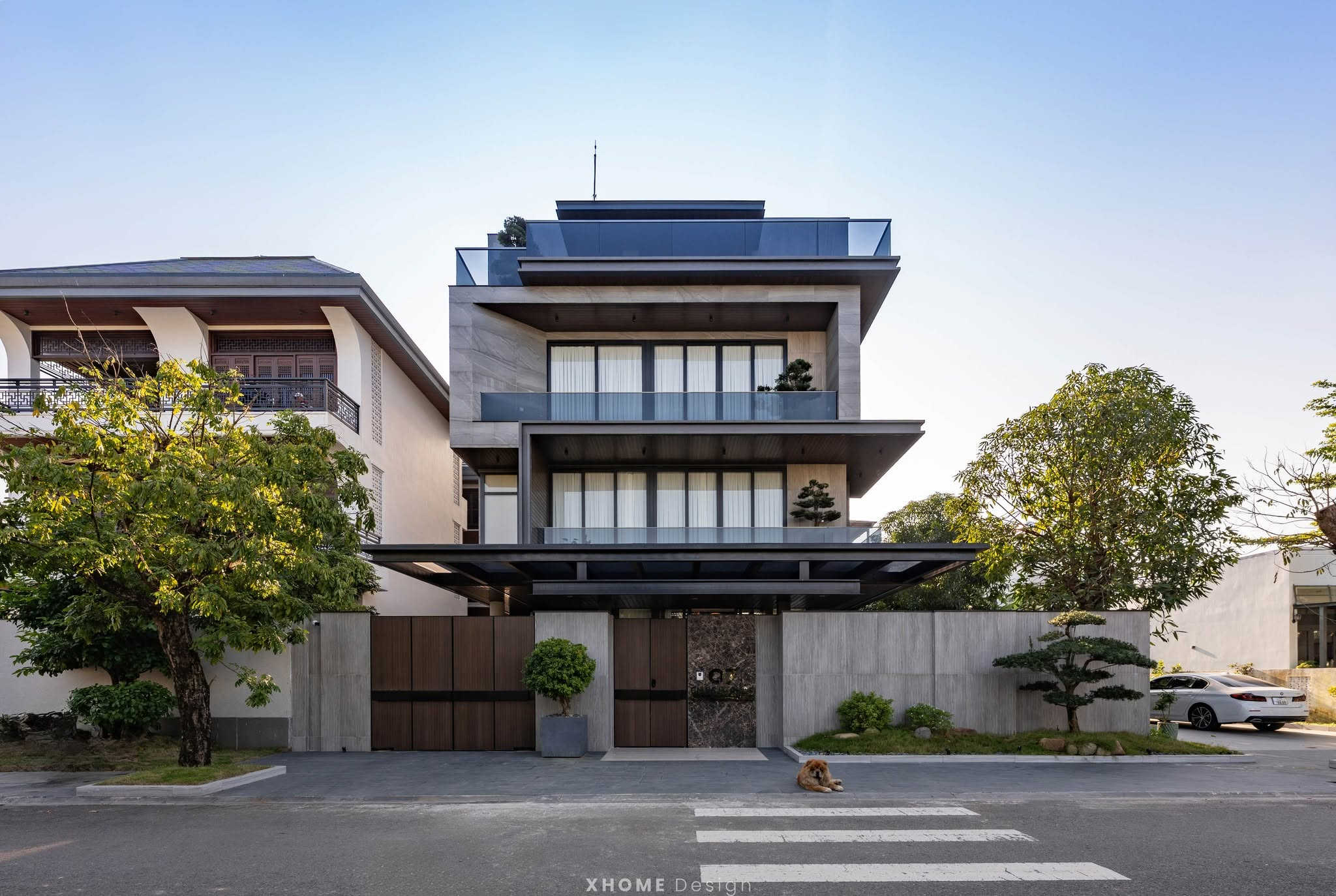 hi công biệt thự phong cách Hiện đại (Modern Villa)