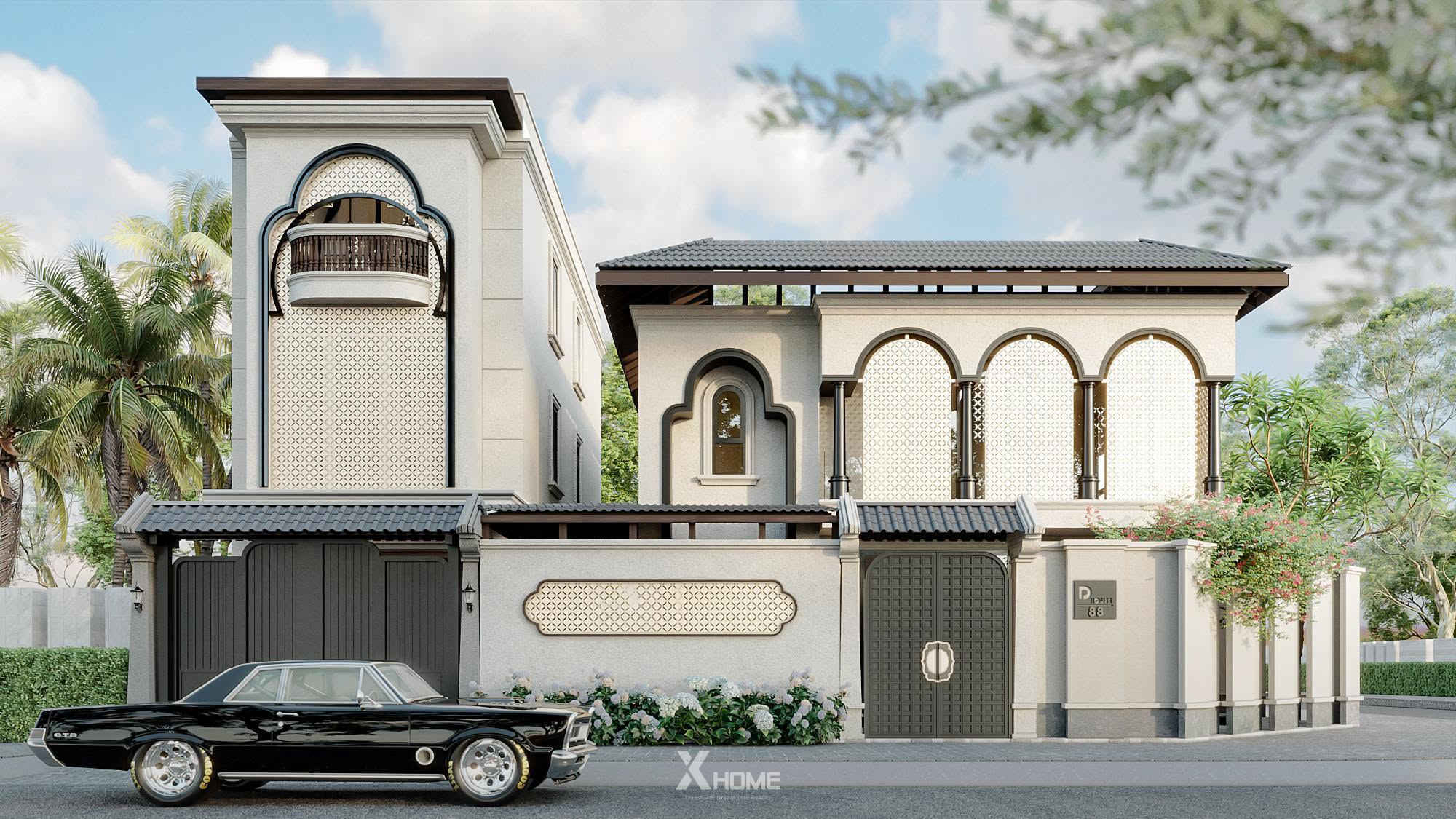 99+ Beautiful, Modern, and Functionally Optimized Townhouse Designs 5 A nostalgic Indochine-style townhouse design.