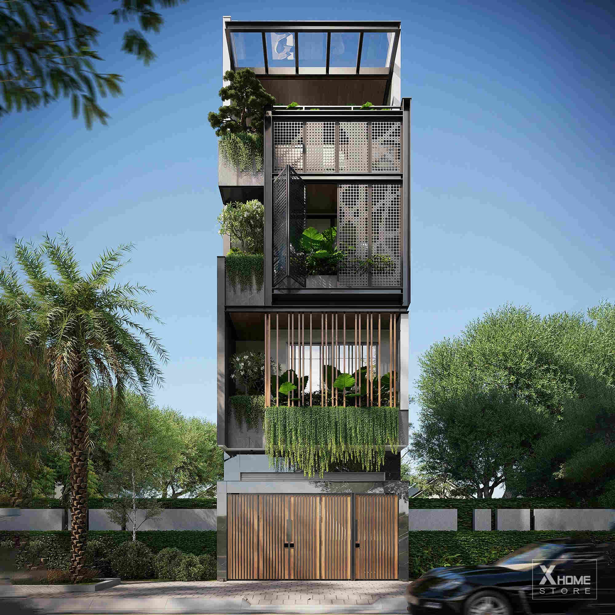 Luxury 4-story townhouse design