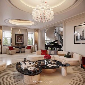 Thiết kế biệt thự Tân cổ điển 4 tầng - HT Villa 14